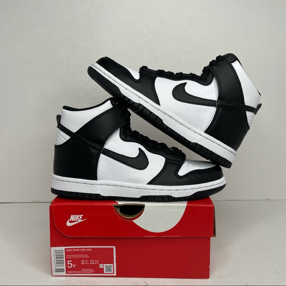 Nike Dunk High GS “Black White/Panda” NEW 2021 - Picture 1 of 4